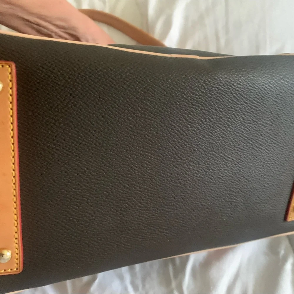 Dooney & Bourke Black Satchel with Tan Accents - Picture 9 of 13